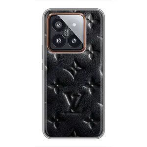 Текстурный Чехол Louis Vuitton для Сяоми 14 Про (Черный ЛВ)