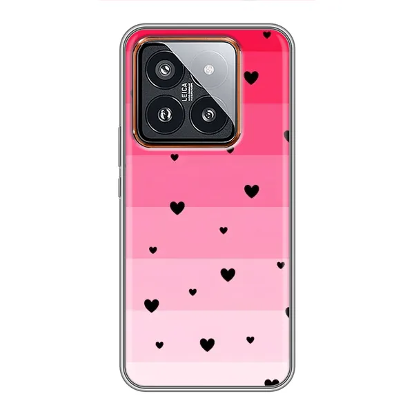 Чехол с рисунком «Чорные сердечки» для Xiaomi 14 Pro Чехол с рисунком «Чорные сердечки» для Xiaomi 14 Pro