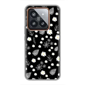 Чехлы с тематикой "ЦВЕТЫ" на Xiaomi 14 Pro (цветение на чорном)