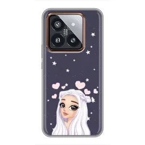 Чехол Стильные девушки на Xiaomi 14 Pro (Девушка и сердечки)
