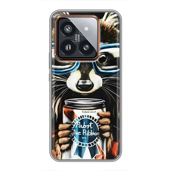 Чехол с рисунком «Енот в очках» для Xiaomi 14 Pro Чехол с рисунком «Енот в очках» для Xiaomi 14 Pro