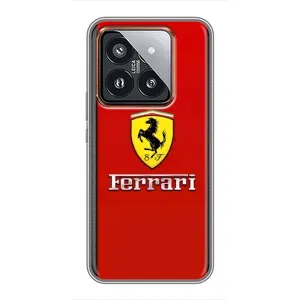 Силиконовый бампер с картинкой машины на Xiaomi 14 Pro (Ferrari Logo)
