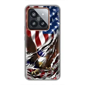 Чехол Флаг USA для Xiaomi 14 Pro (Флаг USA)