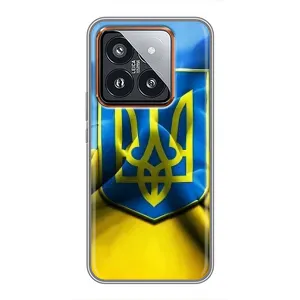 Чехол с картинкой (Патриотический ГЕРБ) на Xiaomi 14 Pro (Герб и Флаг Украины)
