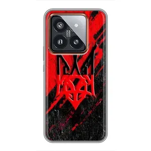Чехлы УПА (Красно-Чёрный) на Xiaomi 14 Pro (Герб в цвете УПА)