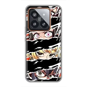 Силиконовые чехлы с глазами Anime для Сяоми 14 Про (Глаза на чорном)