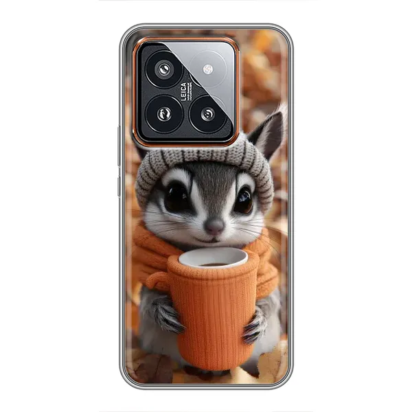 Чехол с рисунком «Грызунчик с кофе» для Xiaomi 14 Pro Чехол с рисунком «Грызунчик с кофе» для Xiaomi 14 Pro