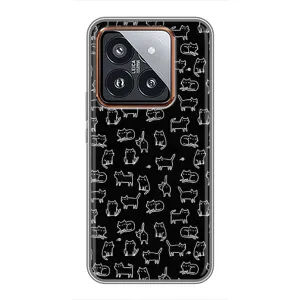 Чохол на тематику: Коти для Xiaomi 14 Pro (Котики на чорному)