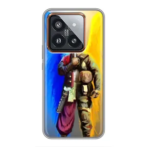 Чохол з картинкою (Патріотичний КОЗАК) на Xiaomi 14 Pro (КОЗАК  з крилами)