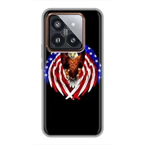 Чехол Флаг USA для Xiaomi 14 Pro (Крылья США)