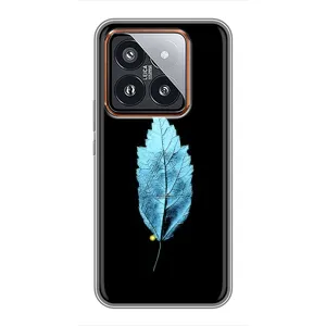 Чохол з картинками на чорному фоні для Xiaomi 14 Pro (Листя)