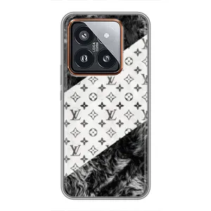 Чехол Стиль Louis Vuitton на Xiaomi 14 Pro (LV на белом)