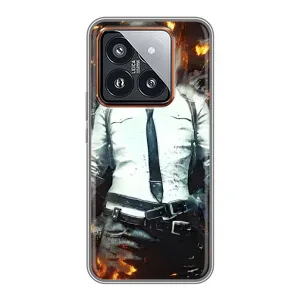Силиконовый чехол с картинкой "Герой Pubg" на Xiaomi 14 Pro (Man Пубг)