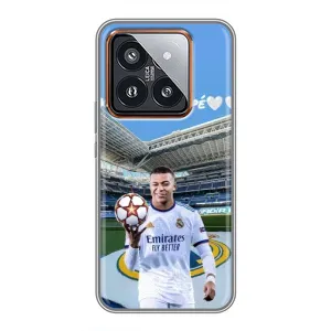 Чехол (TPU) с Футболистом на Xiaomi 14 Pro (Mbappe Real)