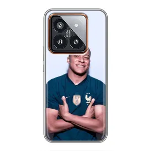 Чехол (TPU) с Футболистом на Xiaomi 14 Pro (Мбаппешичка)