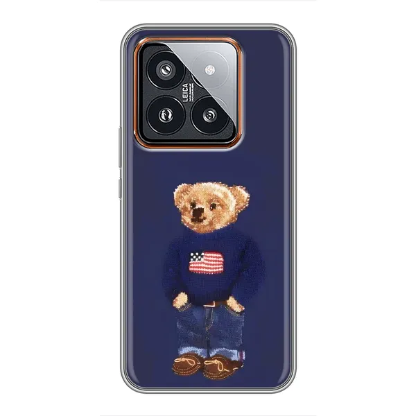 Чехол с рисунком «Мишка USA» для Xiaomi 14 Pro