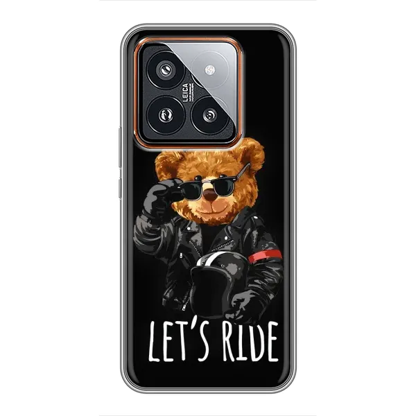 Чехол с рисунком «Модный Мишка» для Xiaomi 14 Pro
