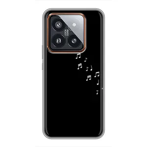 Чохол з картинками на чорному фоні для Xiaomi 14 Pro (Ноти)
