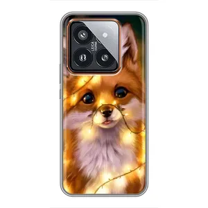 Чехол с Лисичкой для Xiaomi 14 Pro (Новогодний лисенок)