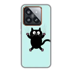 Силіконовий чохол з котиком для Xiaomi 14 Pro (Падаючий кіт)