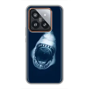 Силиконовый бампер с картинкой животных для Xiaomi 14 Pro