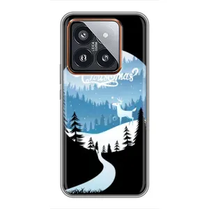 Силиконовый бампер на рождество для Xiaomi 14 Pro (Рождественский Олень)