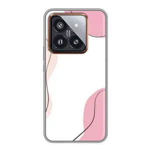Чехол цветочный дизайн для Xiaomi 14 Pro (Розовый фон)