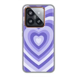 Чехлы с тематикой "Маленькие Сердечки" на Xiaomi 14 Pro (Сердце фиолет)