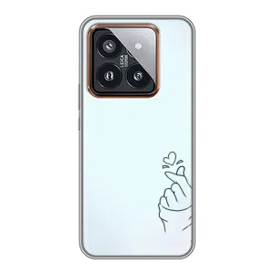 Чехлы (Знак сердечка) на Xiaomi 14 Pro (Сердце на голубом)