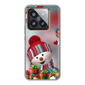 Чехлы на Новый Год Xiaomi 14 Pro (Снеговик в шапке)