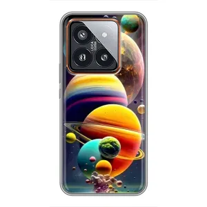 Чехол (ТПУ) с планетами на Xiaomi 14 Pro (Солнечна система)