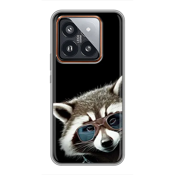 Чехол с рисунком «Стильный Енот» для Xiaomi 14 Pro Чехол с рисунком «Стильный Енот» для Xiaomi 14 Pro