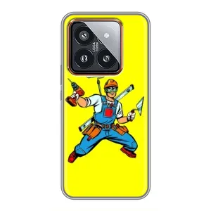 Силіконовий бампер (Працівники) на Xiaomi 14 Pro (Будівельник)