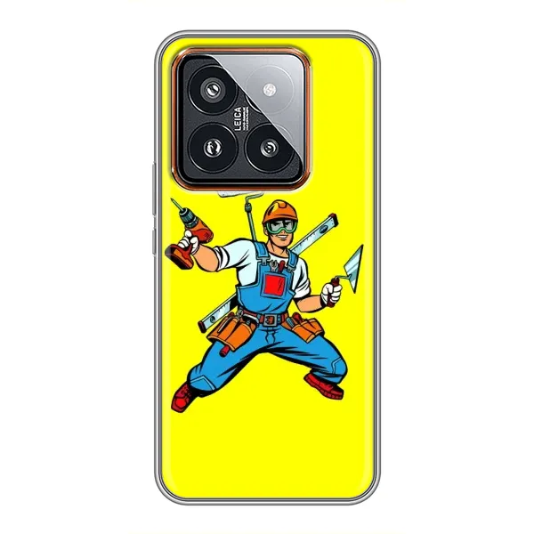 Чехол с рисунком «Строитель» для Xiaomi 14 Pro