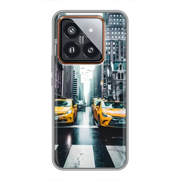Чехол с рисунком «Такси» для Xiaomi 14 Pro
