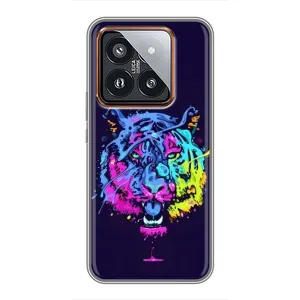 Силіконовий бампер з картинкою звірів для Xiaomi 14 Pro (Тигр-Арт)