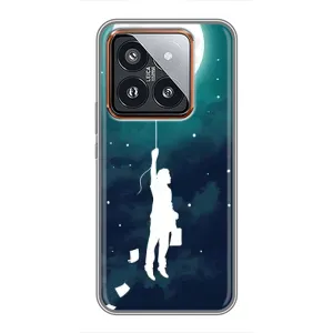 Чехол (ТПУ) с планетами на Xiaomi 14 Pro (To The moon)