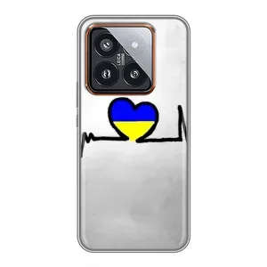 Силиконовый Чехол на Xiaomi 14 Pro (Я-Украина) (Украинская кардиограмма)