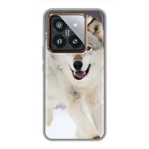 Чехол с Волком на Xiaomi 14 Pro (Волк на снегу)