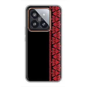 Силіконовый Чохол на Xiaomi 14 Pro з картинкой Вишиванки (Вишиванка на чорному)