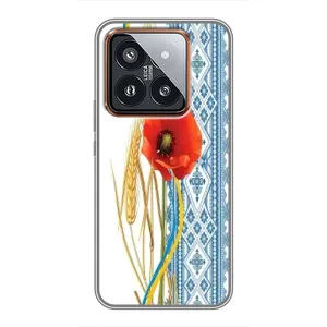 Силіконовый Чохол на Xiaomi 14 Pro з картинкой Вишиванки (Вишиванка з квіткою)