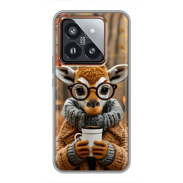 Чехол с рисунком «Жираф с кофе» для Xiaomi 14 Pro Чехол с рисунком «Жираф с кофе» для Xiaomi 14 Pro