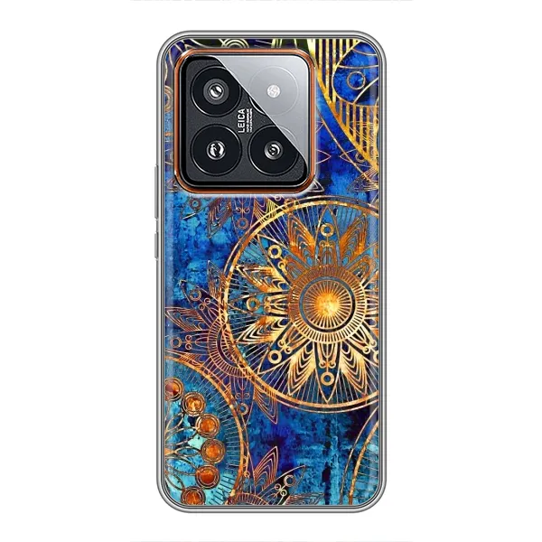 Чехол с рисунком «Золотые узоры» для Xiaomi 14 Pro