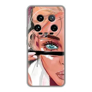 Силіконовый Чохол на Xiaomi 14 Ultra з картинкой Модных девушек (Дівчина та вії)
