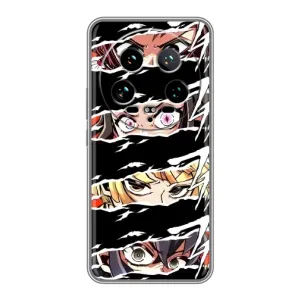 Силиконовые чехлы с глазами Anime для 14 Ультра (Глаза на чорном)