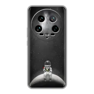 Силіконовый Чохол з принтом "Космонавти" на Xiaomi 14 Ultra (Космонавт романтик)