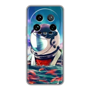 Силіконовый Чохол з принтом "Космонавти" на Xiaomi 14 Ultra (Космонавт у воді)