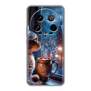 Чехлы на Новый Год Xiaomi 14 Ultra (Кот новогодний)