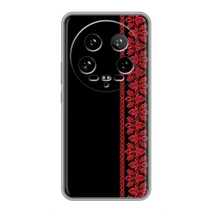 Силиконовый Чехол на Xiaomi 14 Ultra (Красная Вышиванка)