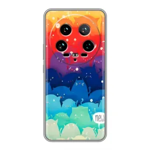Силиконовый чехол с котиком для Xiaomi 14 Ultra (Mew)